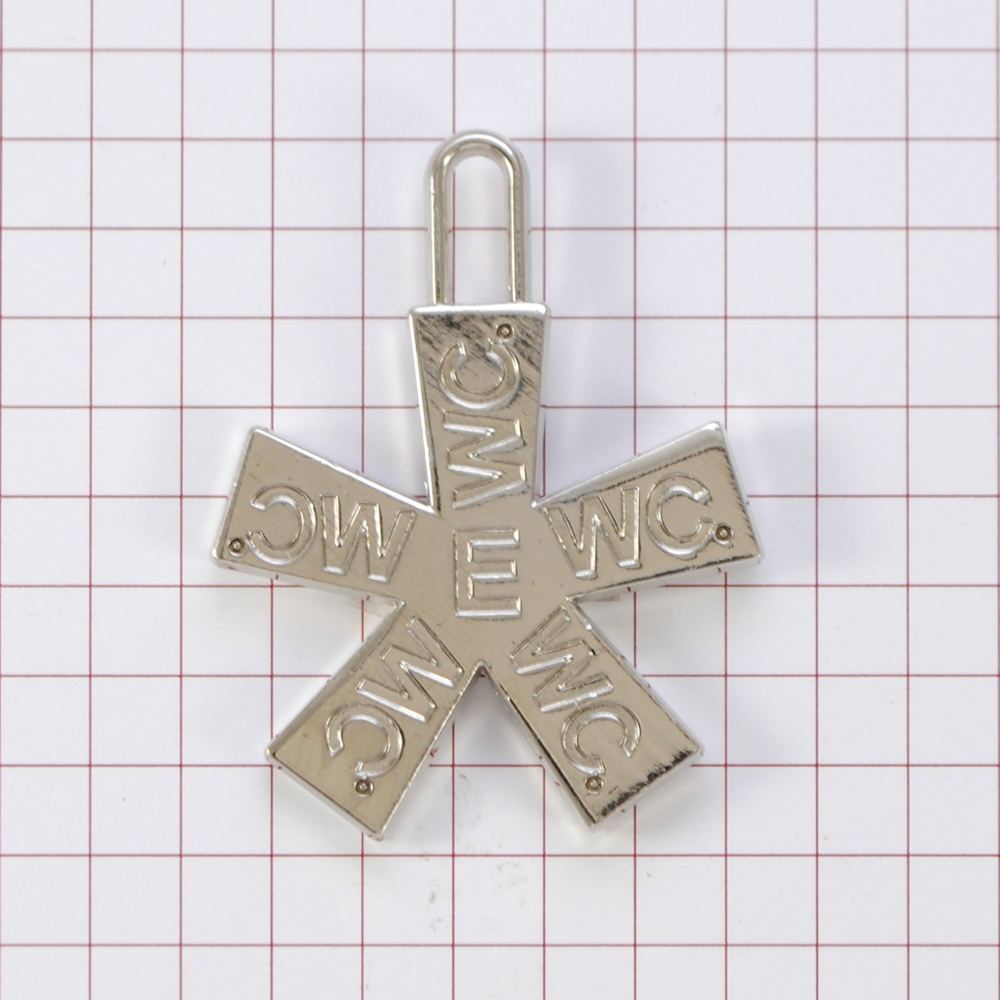 Подвеска металл "E" снежинка, 40*31мм, Nickel, шт. Подвески