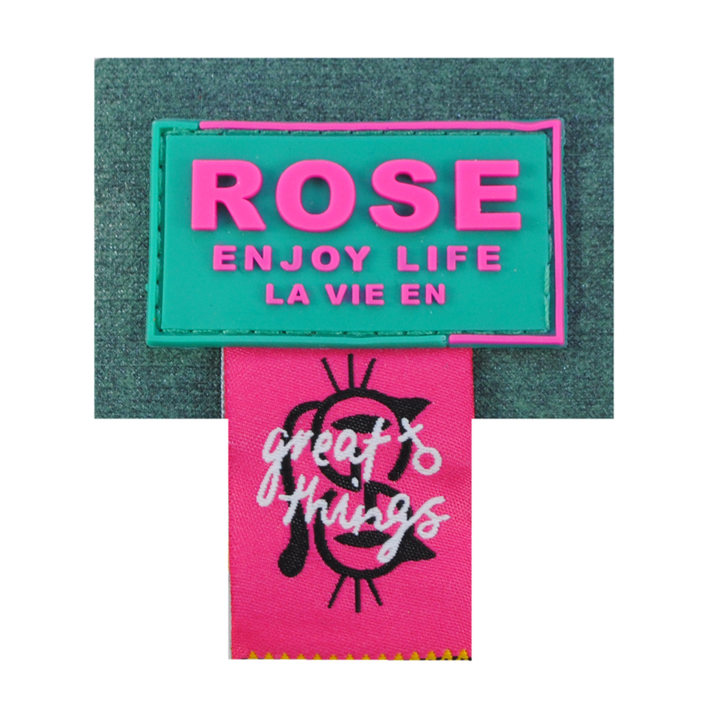 Лейба рез., кожзам ROSE enjoy life, 8*7см, зел., роз., бирюза, черн., бел., шт. Лейба Резина