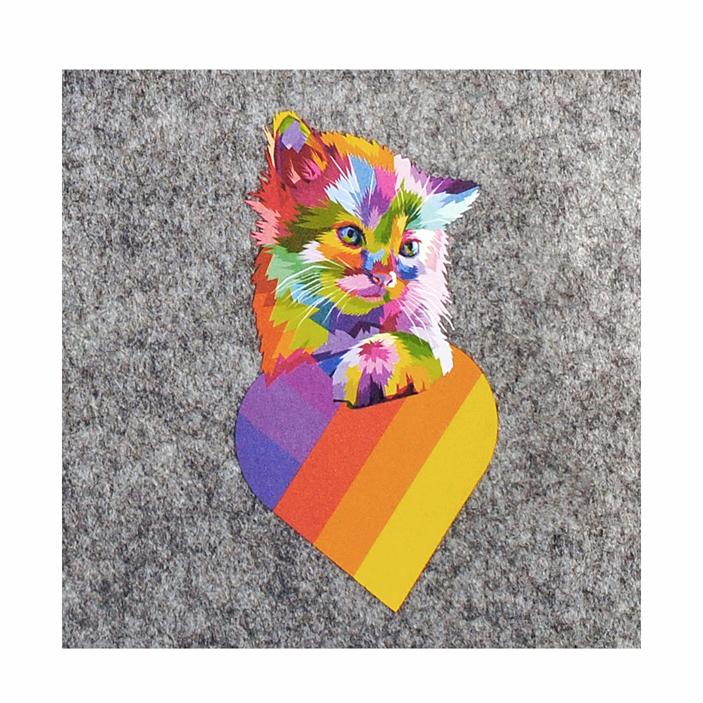 Термоаппликация №10-1 котик с сердцем (Likee) 6*11см, шт. Термопереводки Детские