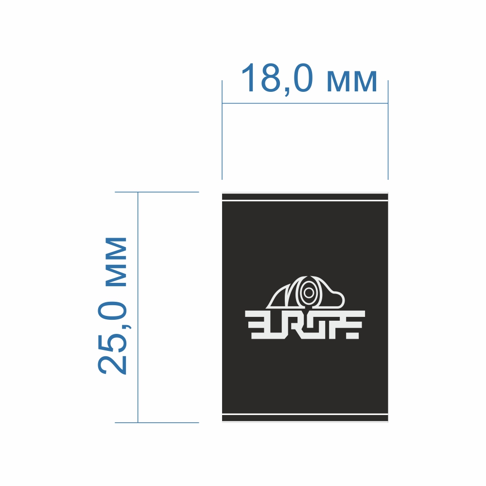 Made in Europe 18*25мм черный, белый лого /вышивка/ 100м. Made in