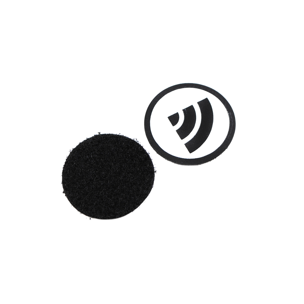 Нашивка тканевая на липучке WiFi 3.5*3.5см круглой формы, черно-белая, шт. Нашивка Липучка