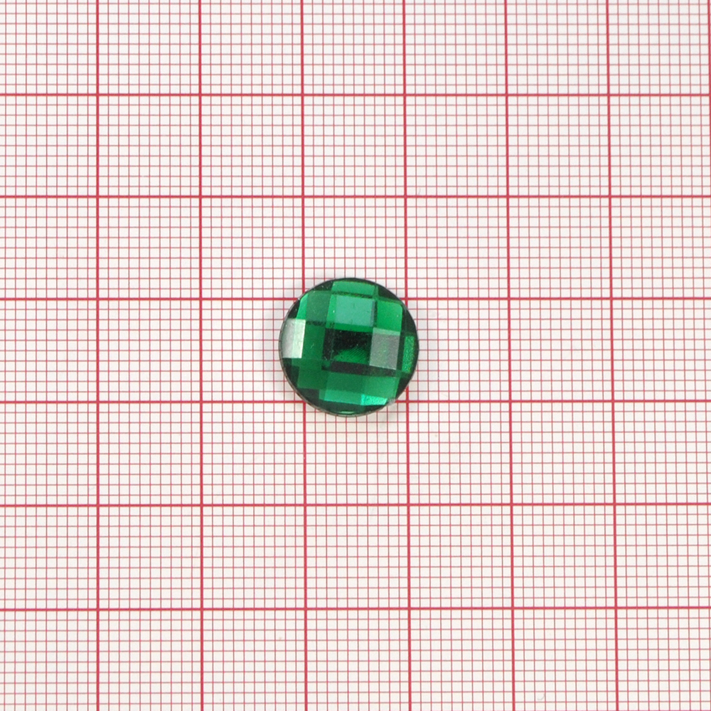 Стразы Д на клей, круг 14мм темн-зелен 18, 1тыс.шт. Стразы на клей