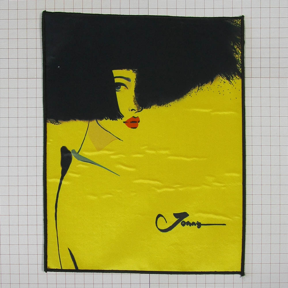 Аппликация пришивная Желтая девочка Волосы 22*26см, черно-желтая, шт. Аппликации Пришивные Постер