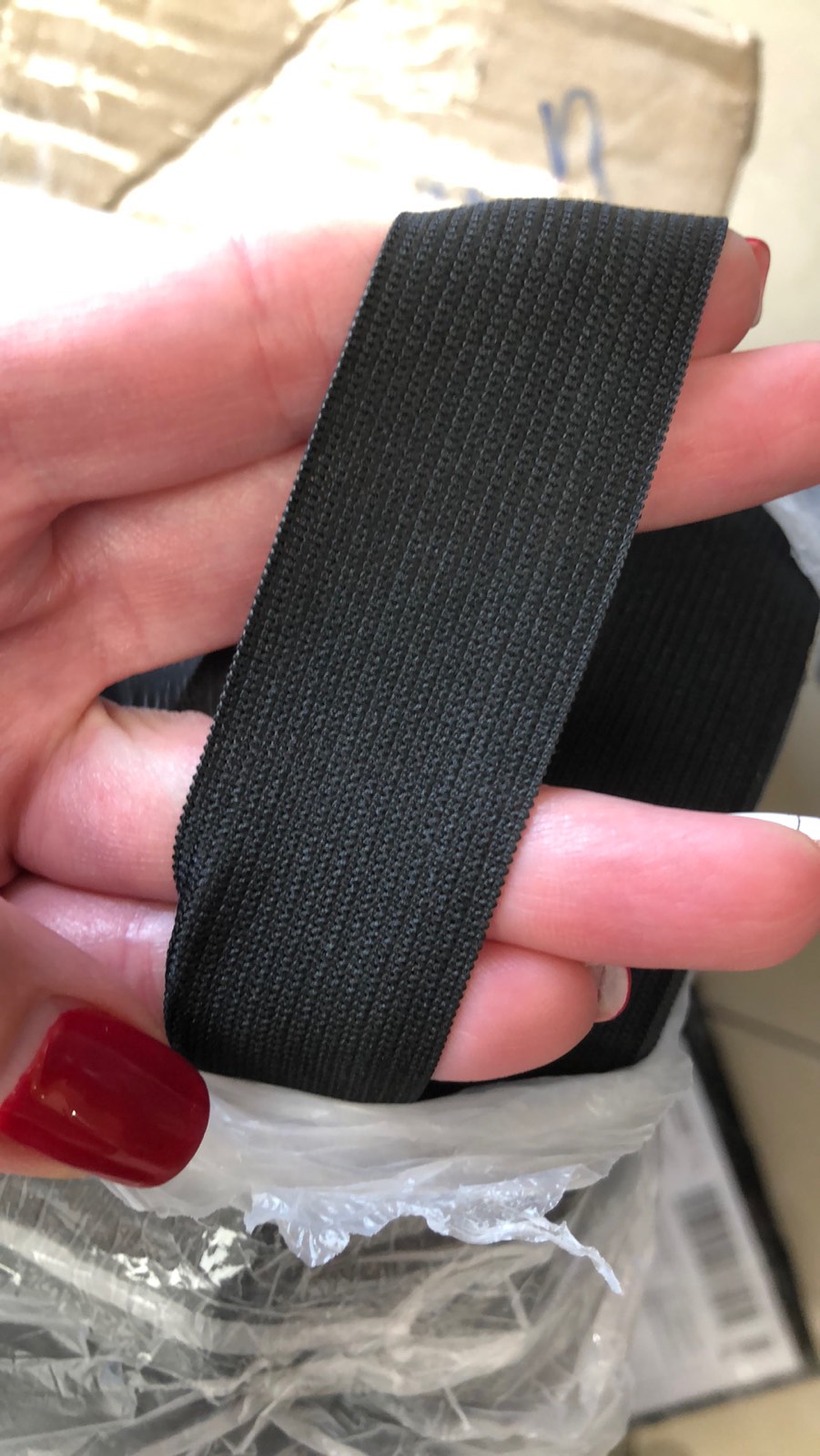 Резинка трикотажная 3см, черная, 40м. Резинка