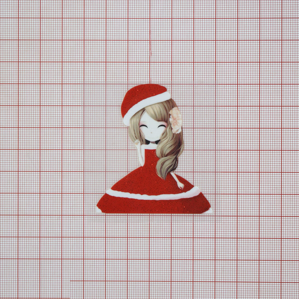 Термоаппликация Девочка Розочка Зима 5,3*6см., красная, шт. Термопереводки Детские