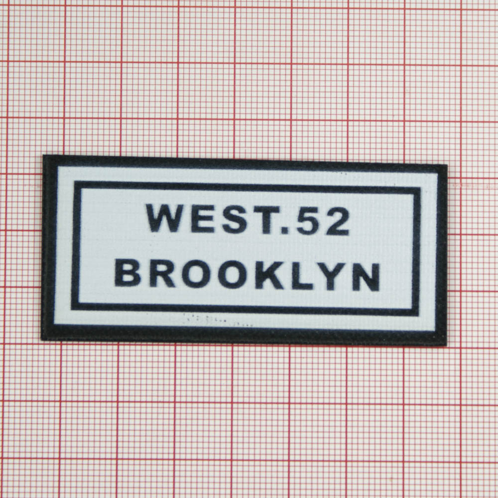 Лейба клеенка блестящая WEST.52 BROOKLIN 3*7см черно-белая, шт. Лейба Клеенка