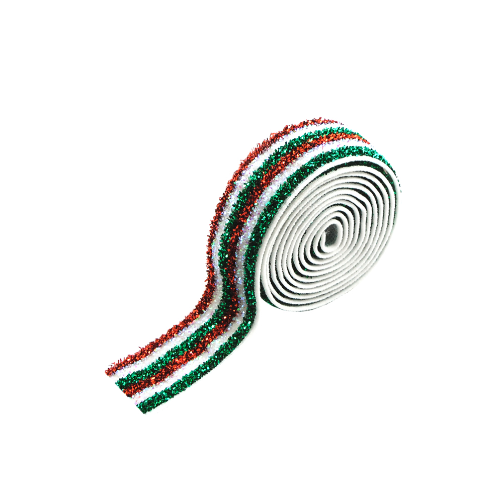 Резинка люрекс 1,7см, красный, зеленый, белый, 50ярд. Резинка