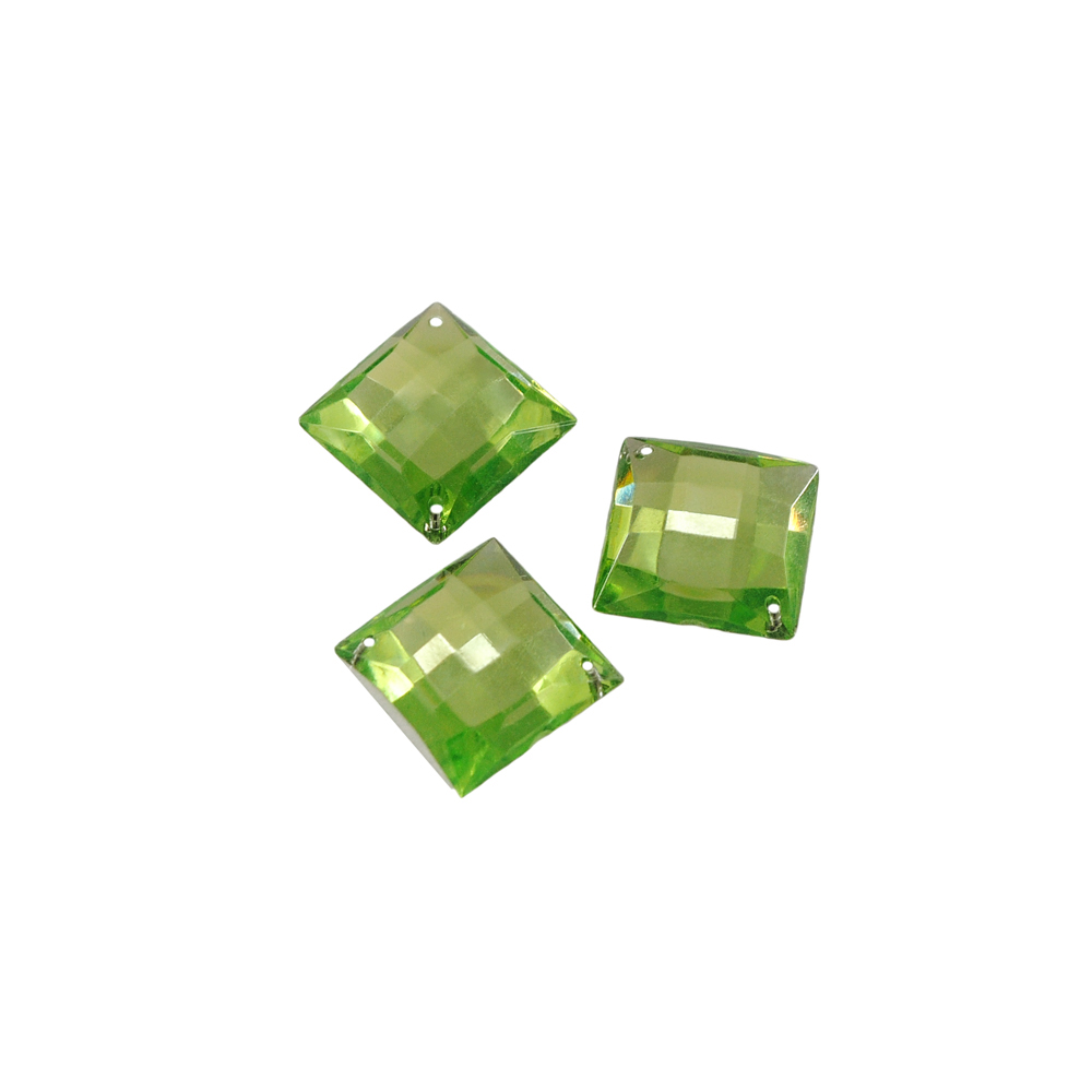 Стразы Д пришивн. квадрат 18*18мм салатовый 35, 1тыс.шт. Стразы пришивные