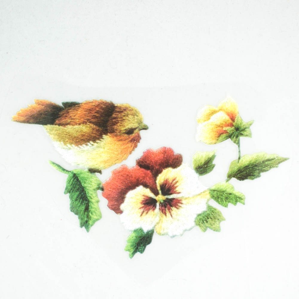 Термоаппликация Птица Воробей 17,1*11см, цветная, шт. Термопереводки Цветы, Птицы