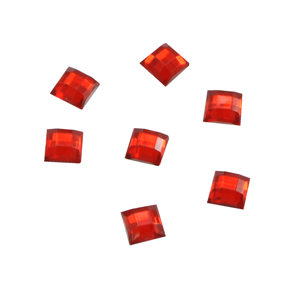 Стразы Д на клей, квадрат 4*4мм красный 1, 1тыс.шт. Стразы на клей