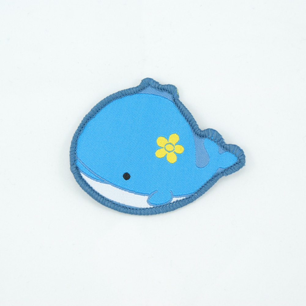 Нашивка тканевая Дельфинчик 63х49мм, с оверлоком /atkisatin/, шт. Нашивка Детская