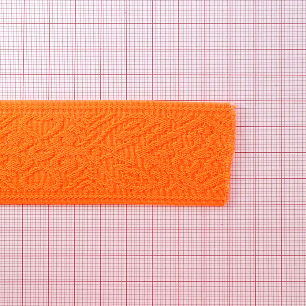 Резинка Узор 3,8см, оранжевый, 50ярд. Резинка