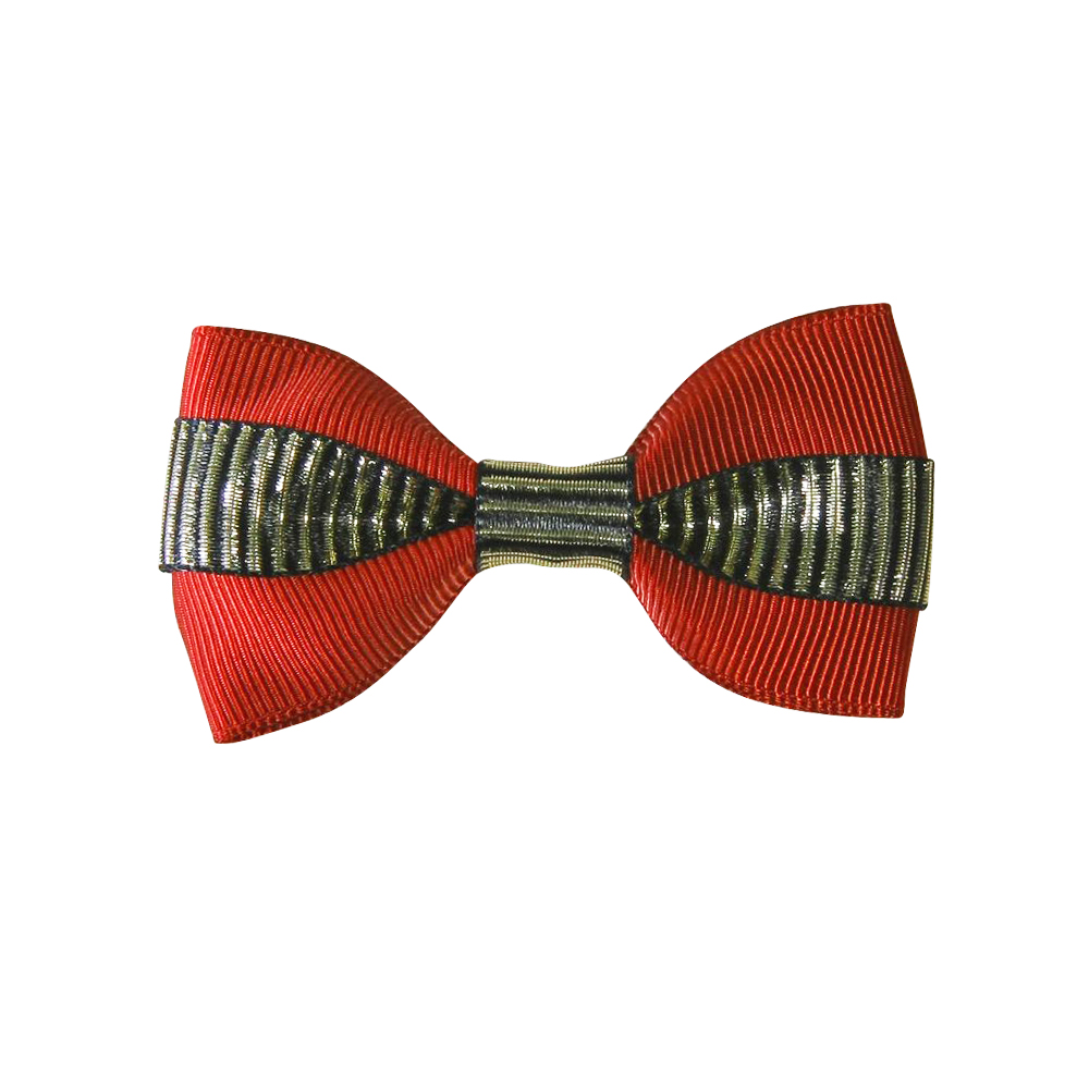 Аппликация декор обувная FF-118 красн. бантик Полоски, шт. Аппликации Пришивные Цветы Банты