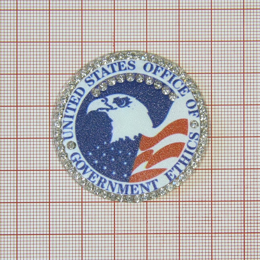 Аппликация клеевая кожзам стразы USA Орел 50мм белый, темно-синий, красный, белые камни, шт. Аппликации клеевые Кожзам