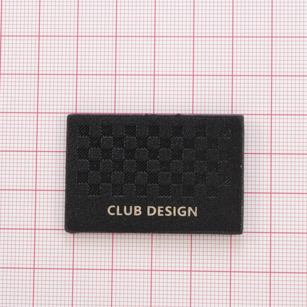 Лейба кожзам Club design, 4,5*2см, черный, бежевый, шт. Лейба Кожзам