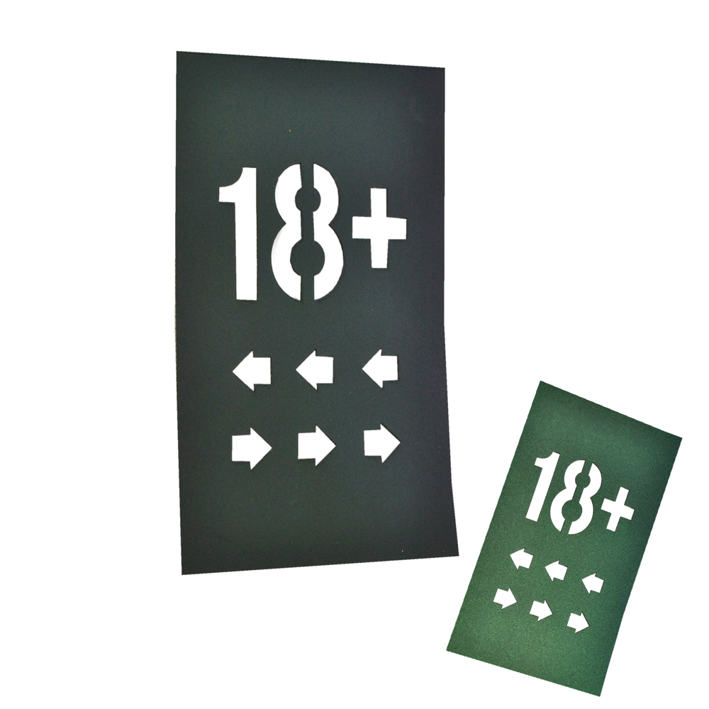 Лейба ткань и резина светоотражающая 18+, 7*12см, черный, голограмма, шт. Лейба Ткань