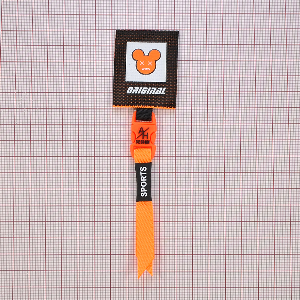 Лейба тканевая с подвеской  ORIGINAL, 3,8*15см, черный, оранжевый, белый, шт. Лейба Ткань
