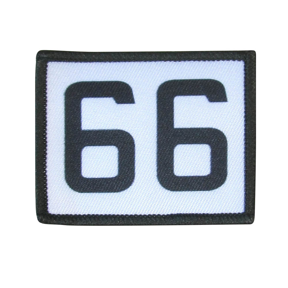 Нашивка тканевая 99/66 черно-белый 6,6*5,5см, шт. Нашивка Вышивка, Ткань