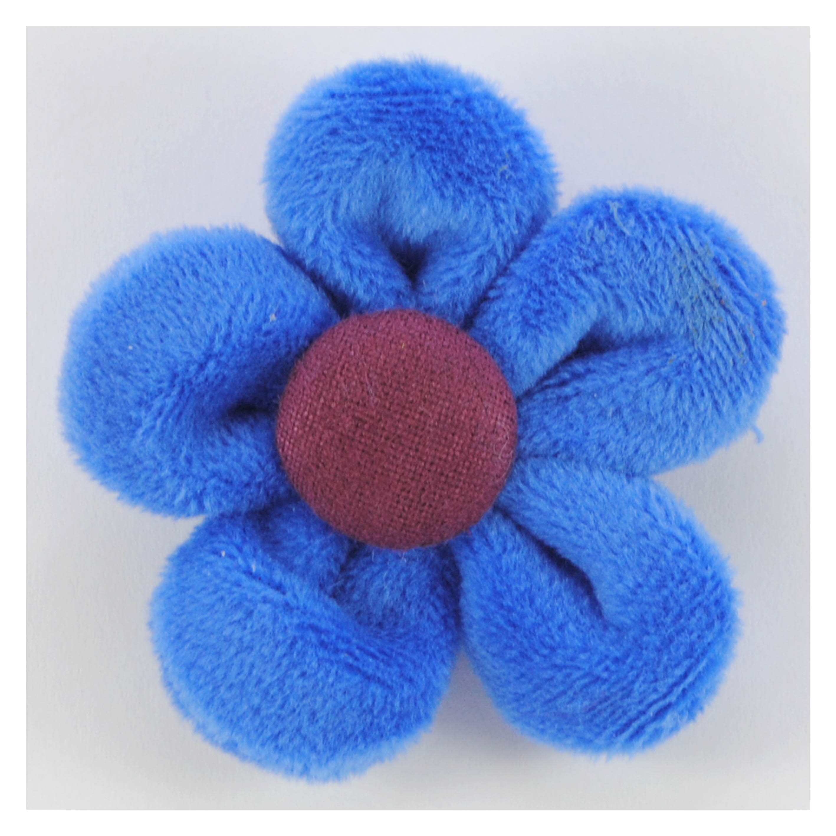 Аппликация тк. приш. дет. плюшевый цветок 5*5см, син., бордо., шт. Аппликации Пришивные Кружевные Вязаные