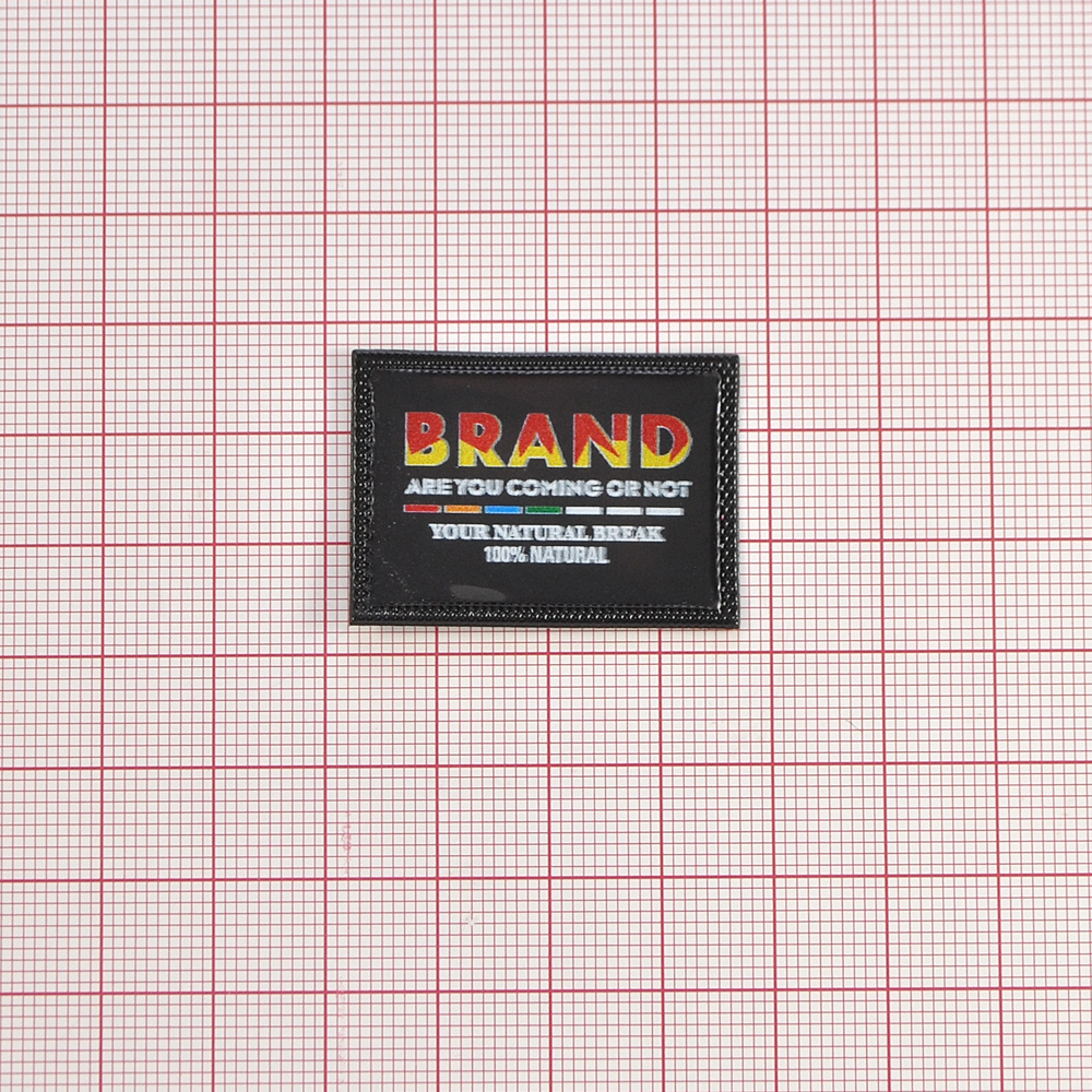 Лейба резиновая  BRAND 3,5*2.5см, черный, белый, желтый, красный, желтый, шт. Лейба Резина