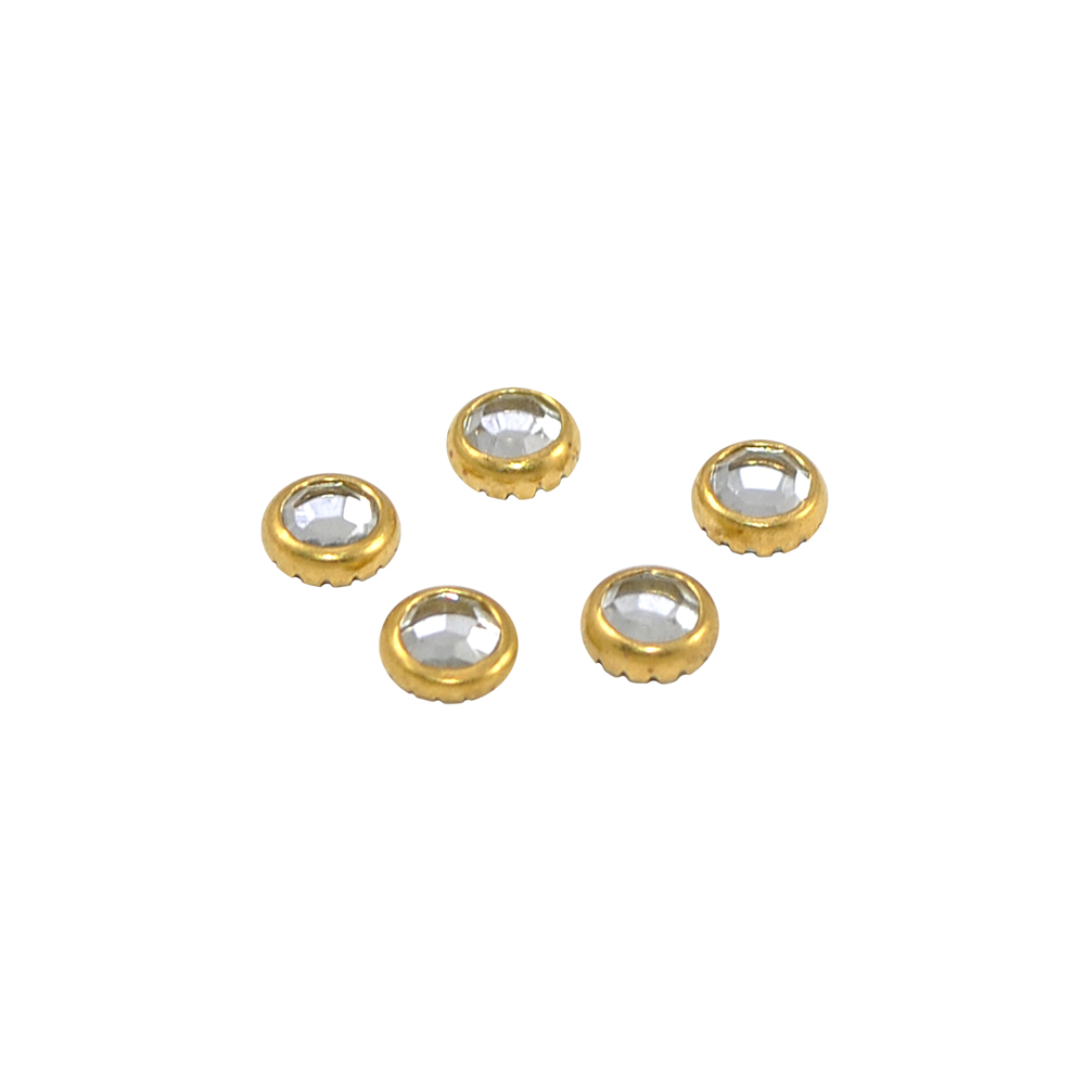 Стразы стеклянные SS20 в металле 5мм, белые / 1т.шт. Стразы стекло до 1000-50 гросс