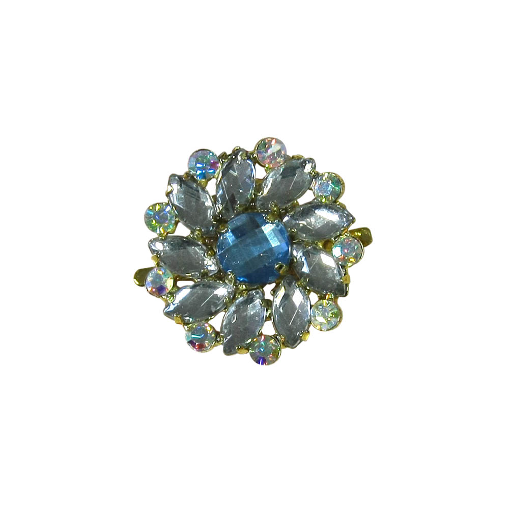 Краб металл HW-1866 краб, голубой камень, NIKEL. Крабы Металл Цветы, Жуки