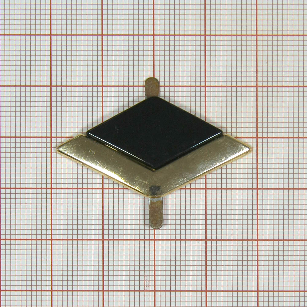 Краб металлический 43541 Ромб 38*20мм GOLD, черная эмаль, шт. Крабы Металл Геометрия