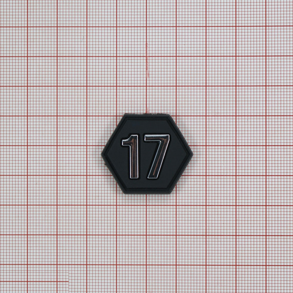 Лейба рез., мет. 17 шестиуг. 3*2,6см черн., BN, шт. Лейба Резина