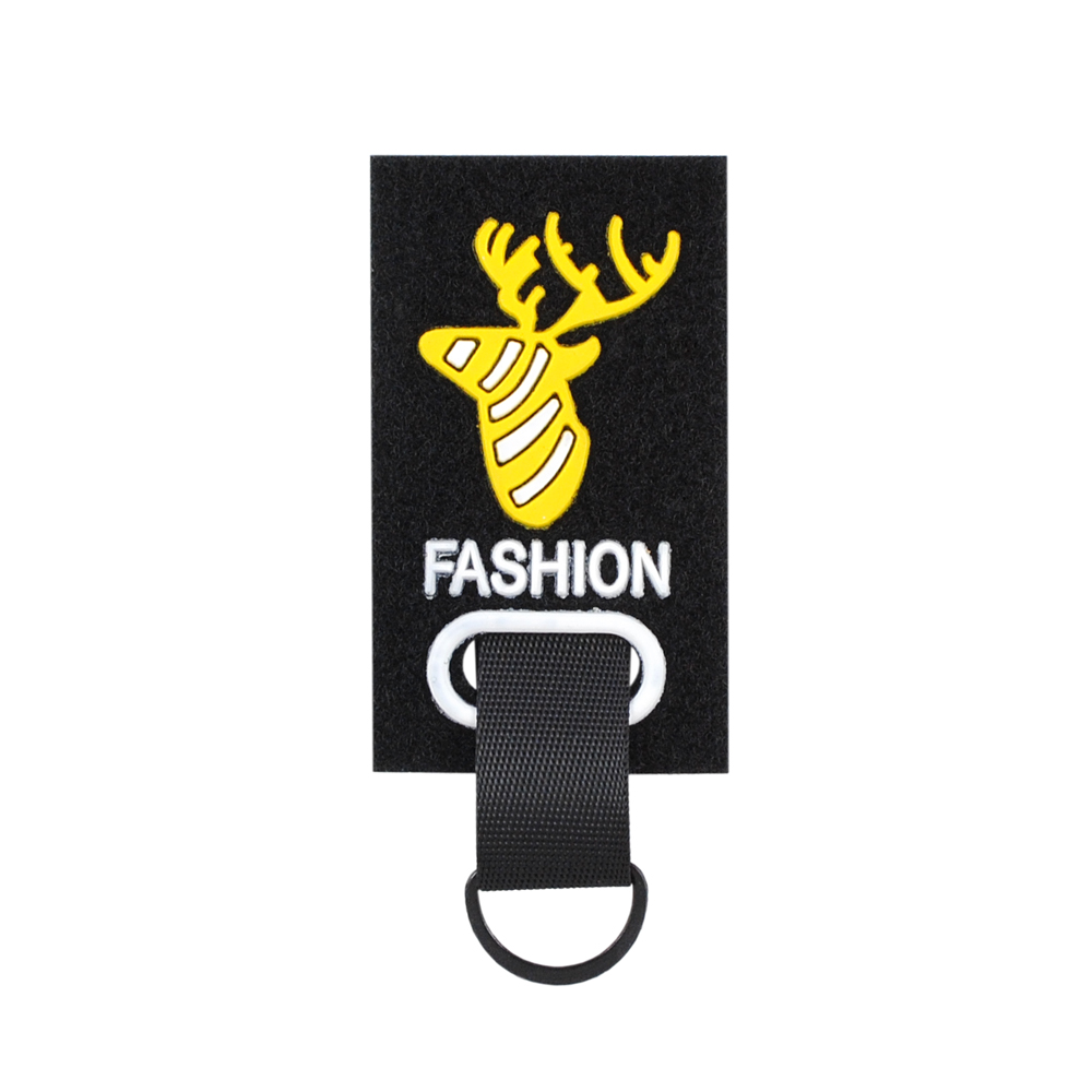 Лейба войлок и резина Олень Fashion, 5*11см, черный, желтый, белый, шт. Лейба Войлок, Ворс
