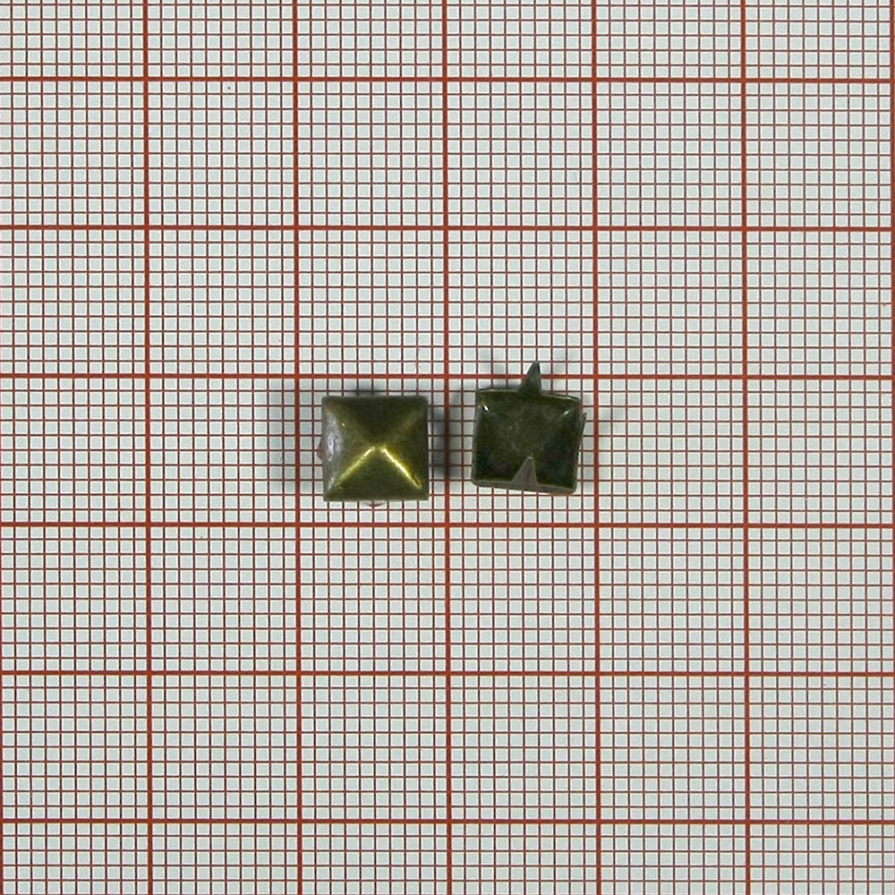 Краб металлический MS-17 квадратная пирамида 7*7мм ANTIK / 1тыс.шт. Крабы Металл MS