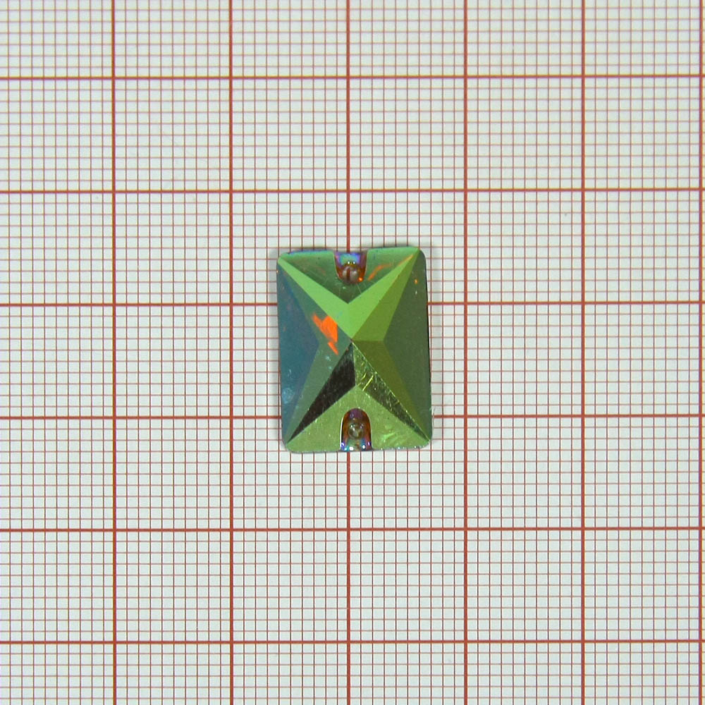 Стразы пришивные прямоугольные 13*18мм хамелеон желтый Кристалл, шт. Стразы пришивные