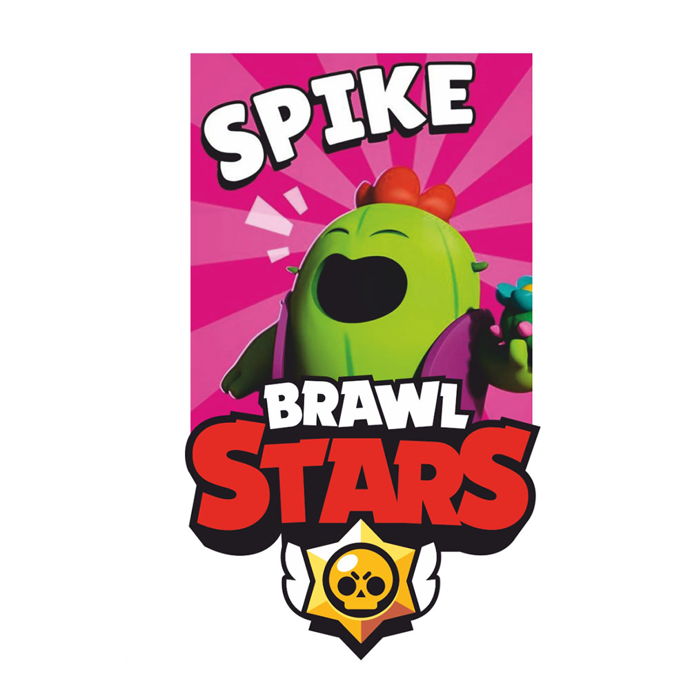 Термоаппликация Brawl Stars №15-4 Спайк на розовом фоне 13*22см, шт. Термопереводки Детские