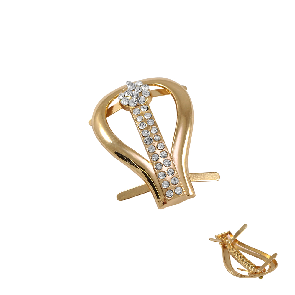 Краб металл Капля-маятник 46*31мм GOLD, белые камни, шт. Крабы Металл Геометрия Декор