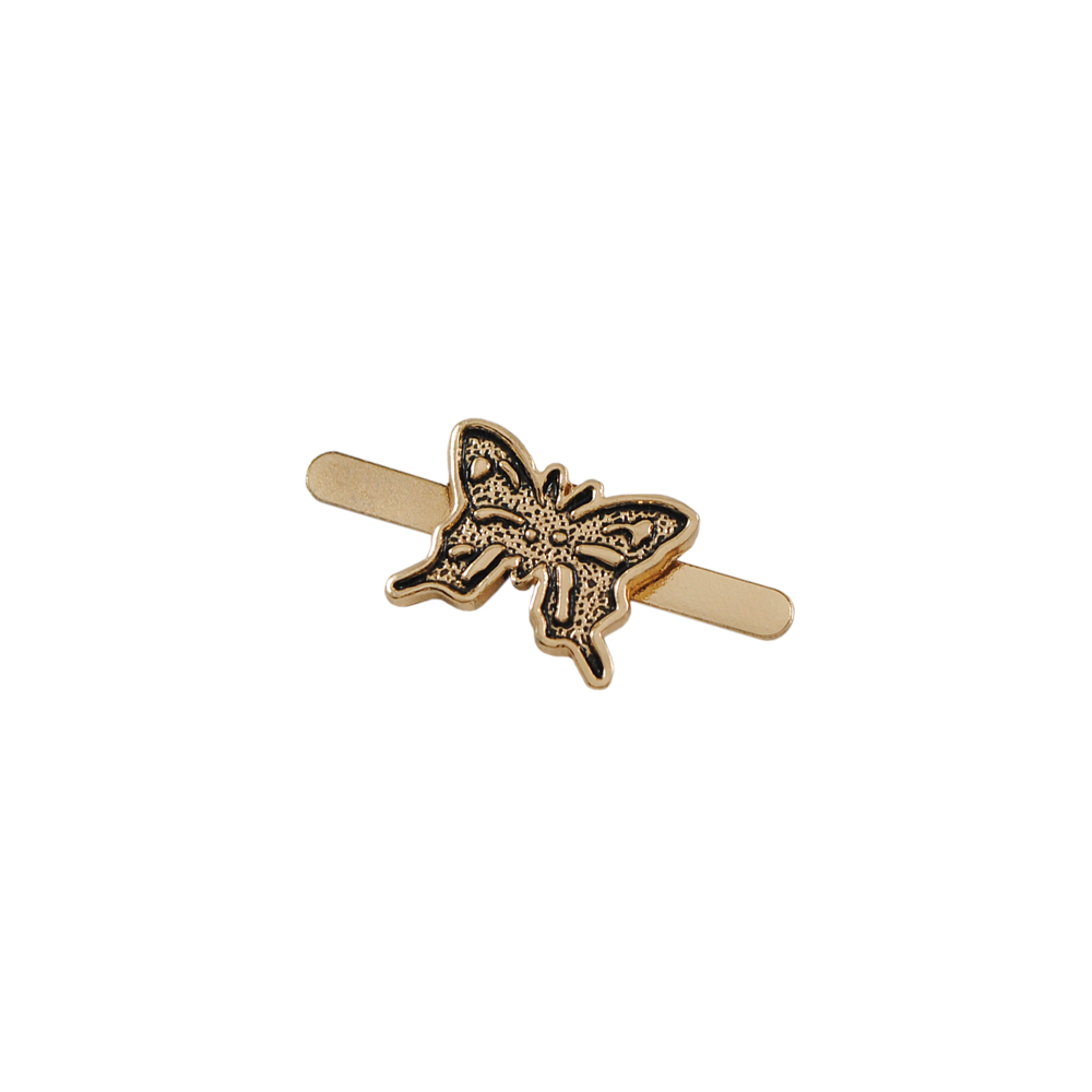 Краб металл Бабочка 1,5см, GOLD, черн.,  шт. Крабы Металл Цветы, Жуки