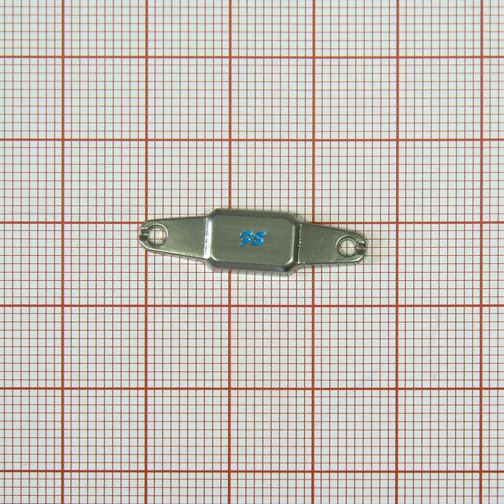 Лейба металл ST Крышка 27*7мм пришивная NIKEL, голубая эмаль. Лейба Металл