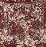 Бандана коричнево-белая с бело-черным узором, 54*54см, хлопок, шт. Украшения