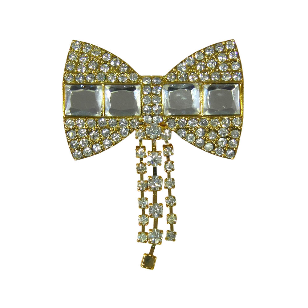 Краб металл HW-1718 краб GOLD Бант, прямоугольные камни. Крабы Металл Геометрия Декор