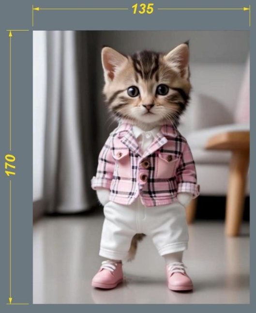 Нашивка, Кот, 13,5*17cм, микродайвинг, сублимация, лазер, шт. Нашивка