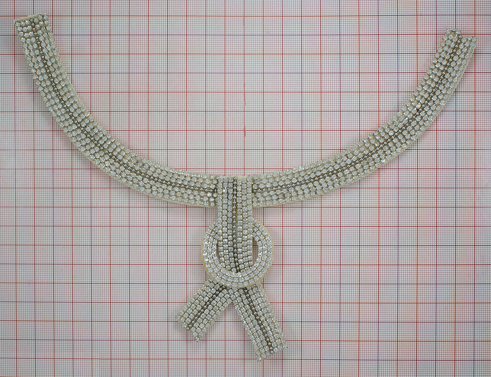 Воротник белый войлок, Nikel, белые камни, шт. Воротники