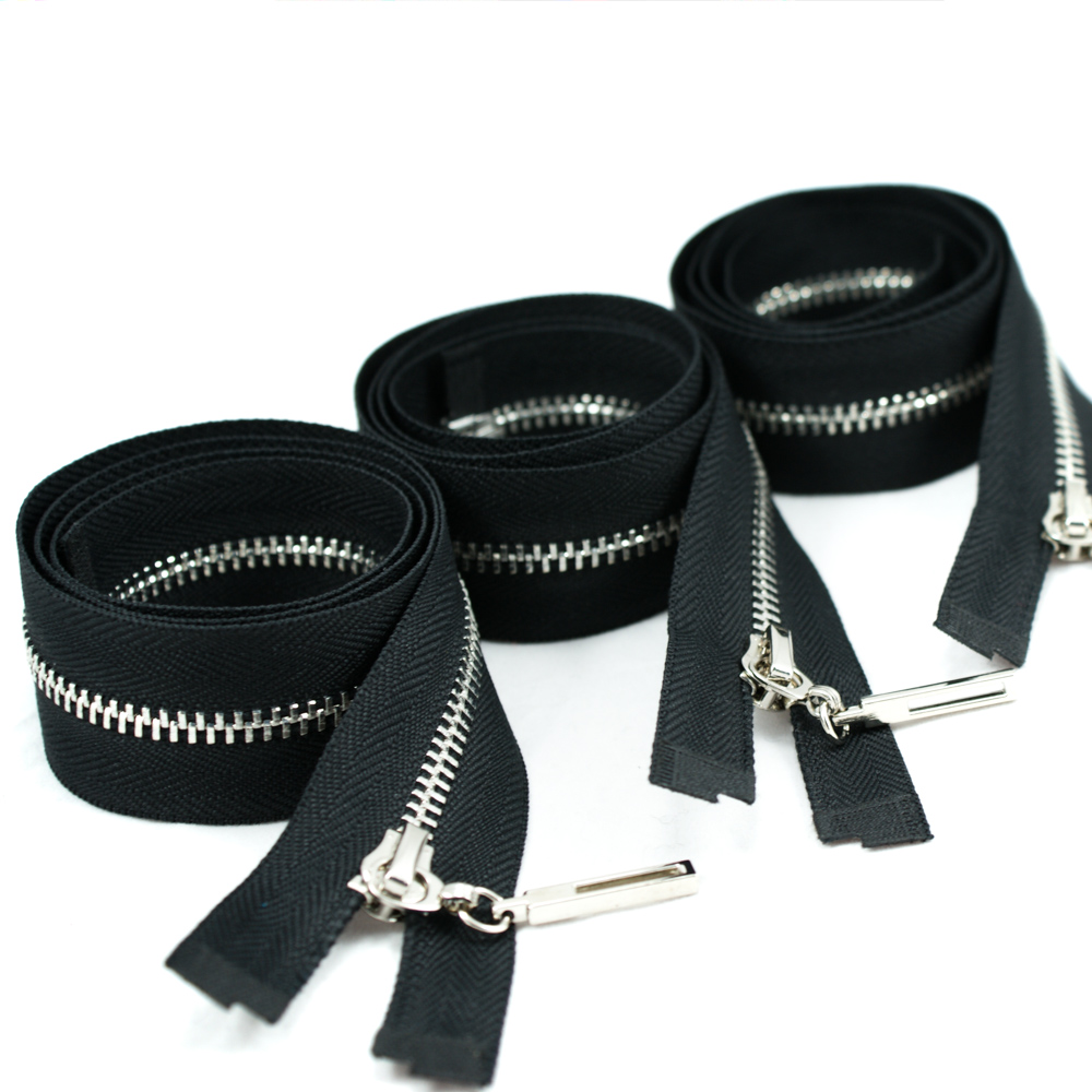 Змейка металлическая  №3 70см O/Е NIKEL, черная ткань, односторонняя, шт. Змейка Металл