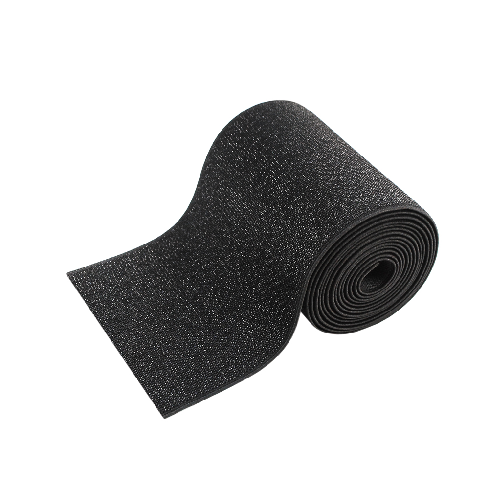 Резинка обувная с люрексом, 10см, черный, серебро, ярд. Резинка