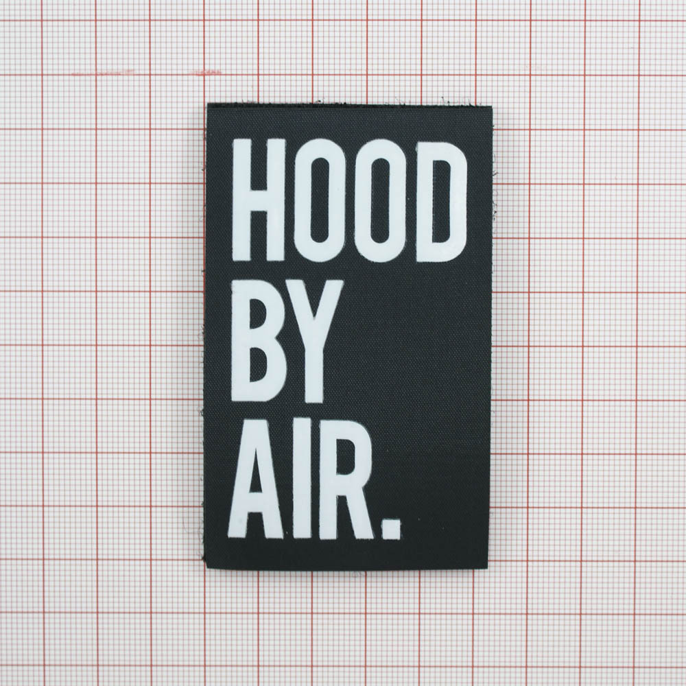 Нашивка тканевая на липучке Hood by air 8.5*5.2см прямоугольной формы, черно-белая, шт. Нашивка Липучка