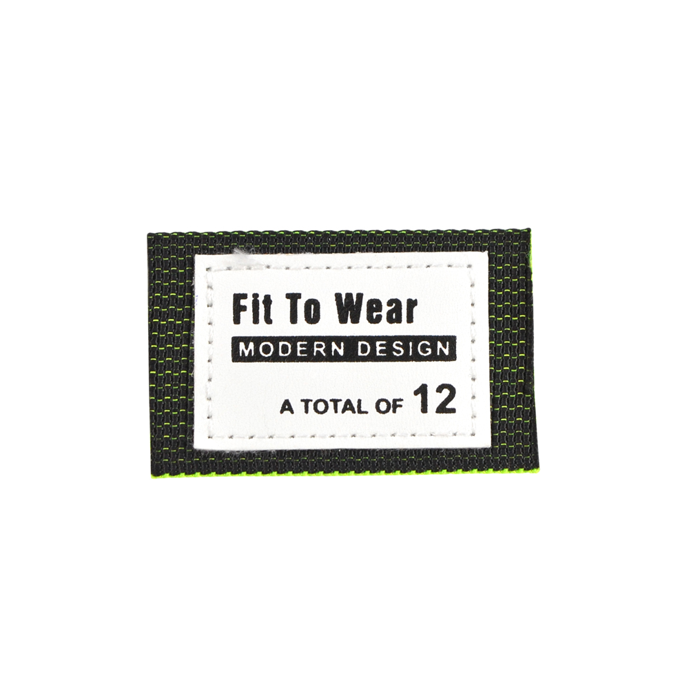Лейба тканевая Fit To Wear, 4*6см, черный, белый, шт. Лейба Ткань