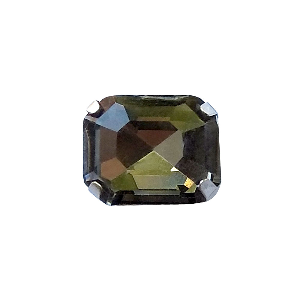 Стразы пришивные в металле, прямоугольник, 8*10мм, hematite, шт. Стразы пришивные в металле