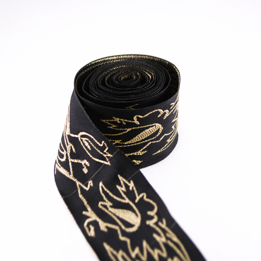 Тесьма декор. орнамент золото Колокольчик 3,3см 100м. Тесьма Разное