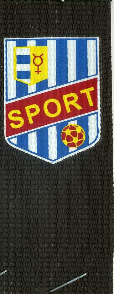 Тесьма SPORT Герб-желто-сине-красный 3,2см КОРИЧНЕВАЯ ярд. Тесьма