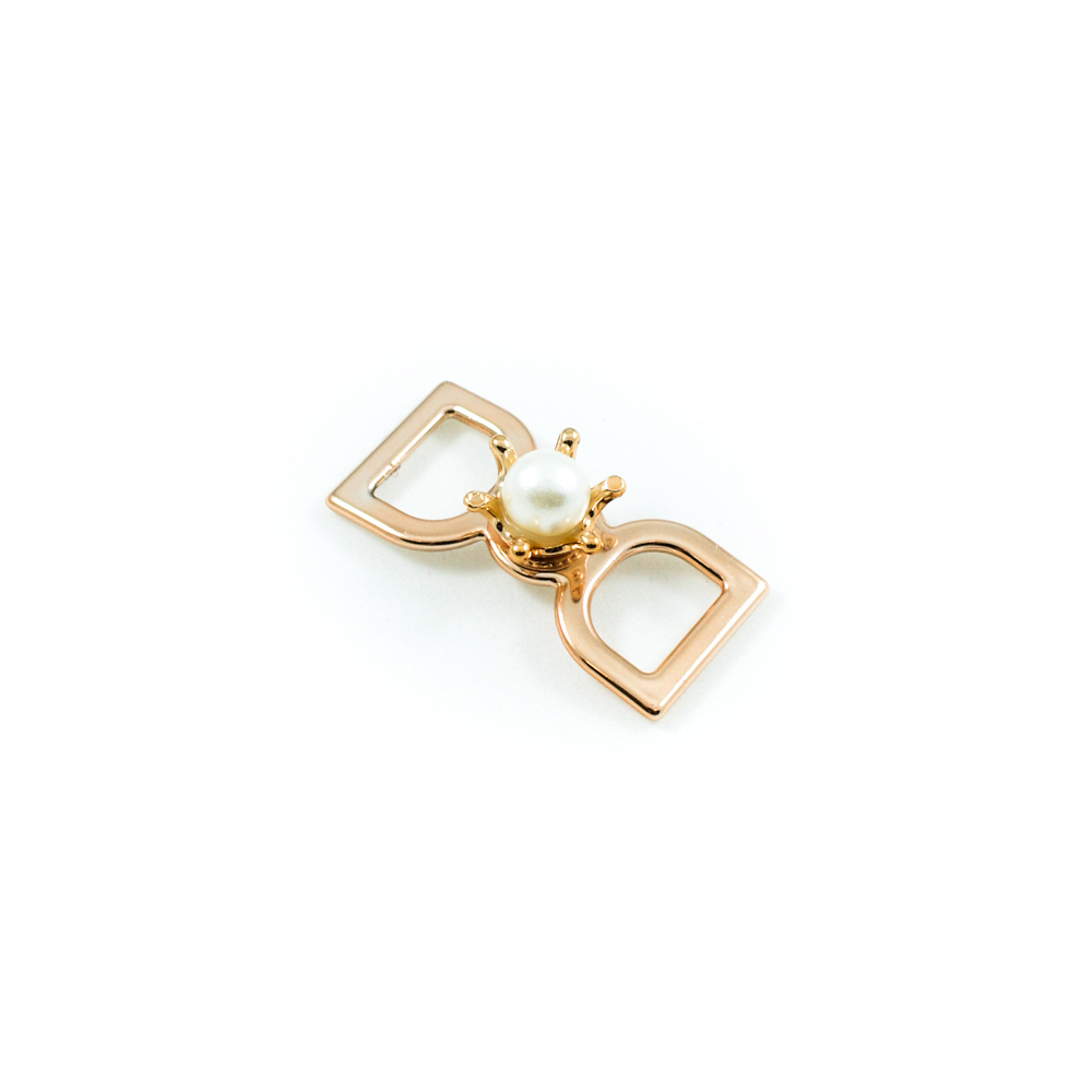 Перетяжка пластик B490 39*18мм (12мм) GOLD, белый жемчуг, шт. Перетяжка пластик