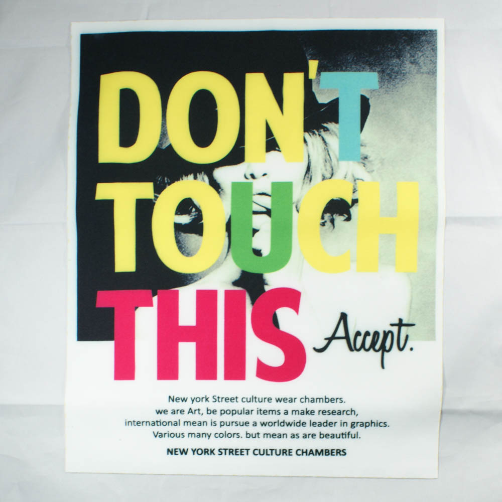 Аппликация пришивная Don't touch this, 30,5*25 см, девушка, цветные буквы, шт. Аппликации Пришивные Постер