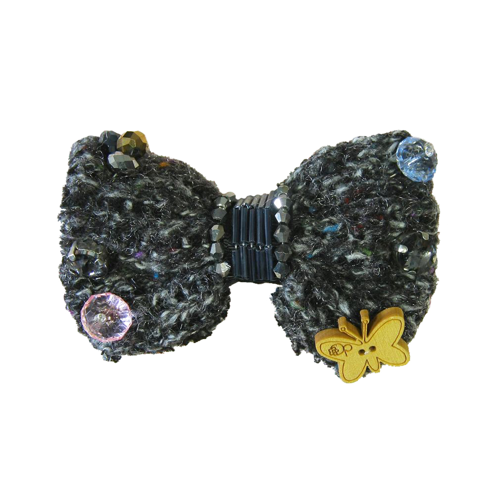 Аппликация декор обувная 30 БАНТ шерстяной, украшения-дерево, стекло, шт. Аппликации Пришивные Цветы Банты