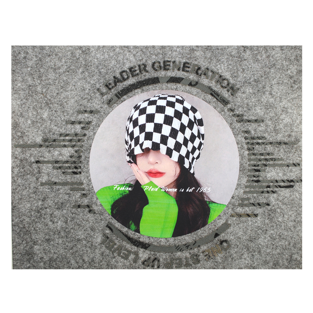 Термоаппликация Шапка-шахматка,  27,5*18см, черный, белый, зеленый, красный, шт. Термопереводки Резиновые, Термопленка